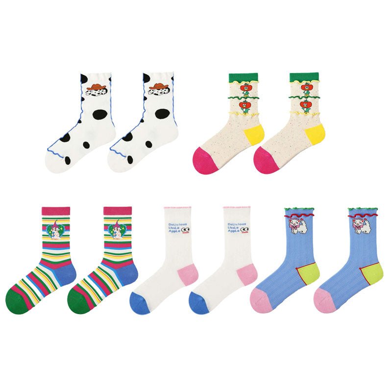 Sweetnana5 PackWomen sSpringSummerMeshCottonSocks0